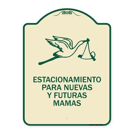 Signmission Estacionamento Para Nuevas Y Futuras Mamas Heavy-Gauge Aluminum Sign, 24" x 18", TG-1824-24091 A-DES-TG-1824-24091